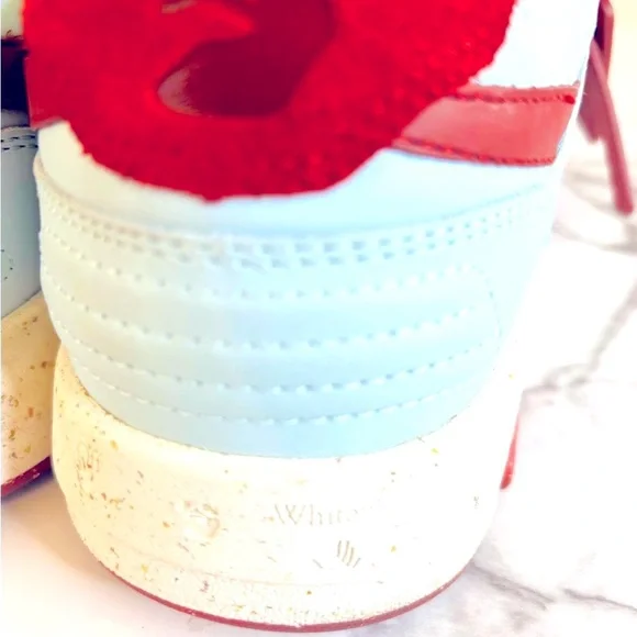 Off-White Sneakers in Cream and Burgundy - Picture 13 of 16